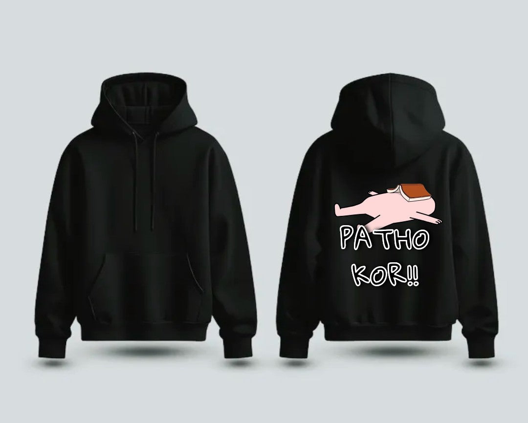 Odisha Vibe: "PATHO KOR!!!" Streetwear Black Hoodie (Mr. Pandey Dialogue)