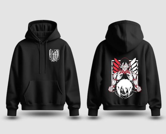 AOT Anime Wings of Freedom Black Hoodie | Epic Titan Graphic Pullover 🔥