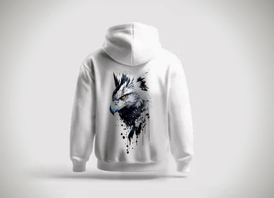 🦅 White Eagle Graphic Oversized Hoodie | Majestic Bird Design Sweatshirt