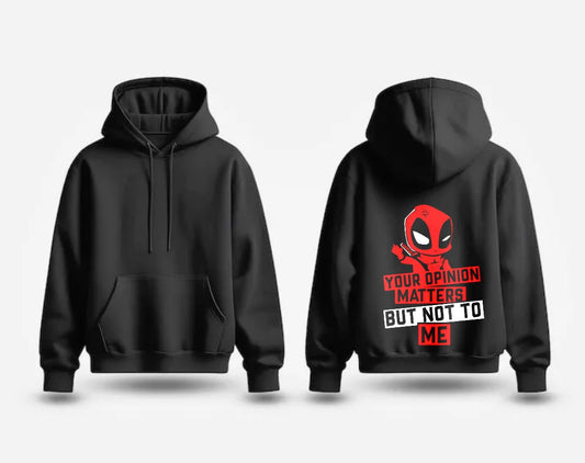 Deadpool Style Your Opinion Matters Black Hoodie | Witty Statement Wear 🥷