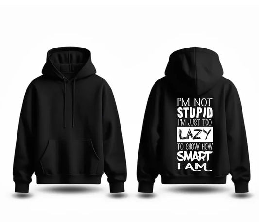 The 'Too Smart, Too Lazy' Black Hoodie | Witty Student/Procrastinator Slogan