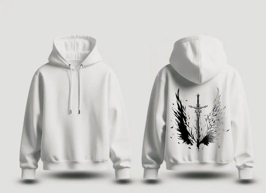 Contrast & Conflict Sword Wings White Hoodie